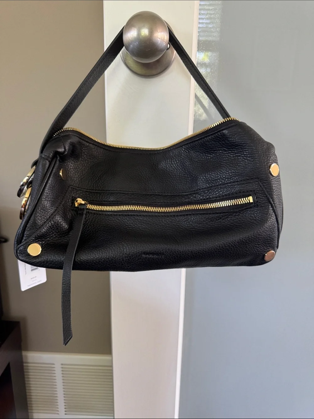 Hammitt Black Leather Crossbody with Gold Hardware